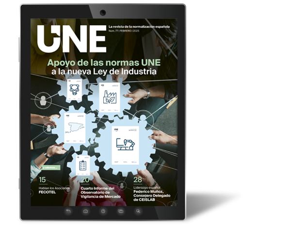 Apoyo de las normas UNE a la nueva Ley de Industria, en la revista UNE