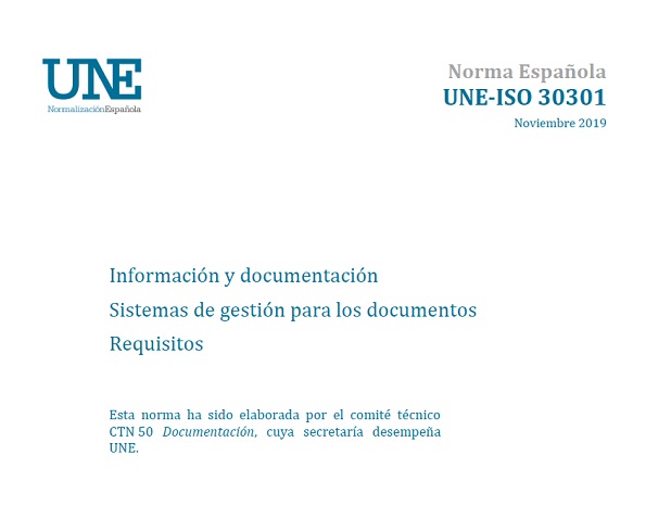UNE-ISO 30301 de gestión de documentos